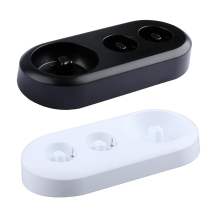 GroveEss Electric Toothbrush Holder Compatible With 2 Heads, Plastic Organizer Stand for Oral B (White+Black)