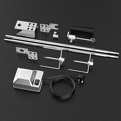 onlyfire BRK-6012 Universal Gas Grill Rotisserie Kit, 12x12 mm heavy duty Hexagon Spit Rod, 114cm long, Electric Motor for UK