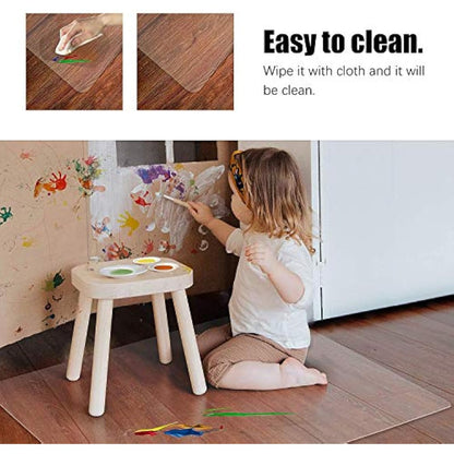Kuyal Clear Chair mat for Hard Floors 112x147cm (44" X 58") Transparent Floor Mats Wood/Tile Protection Mat for Office & Home