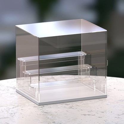 Nynelly 4 Tier Clear Acrylic Display Case for Models, Mini Figures, Pop Mart, Labubu, Sonny Angel, Smiski - Assemble Dustproof Display Box with Door
