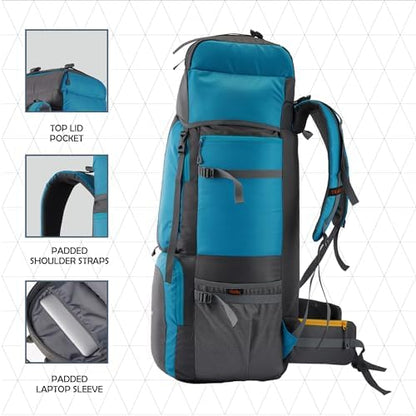 TRAWOC STONEX 60 Ltr Travel Backpack Trekking Rucksack bag for Men & Women Travel Bag Hiking Backback, HK001