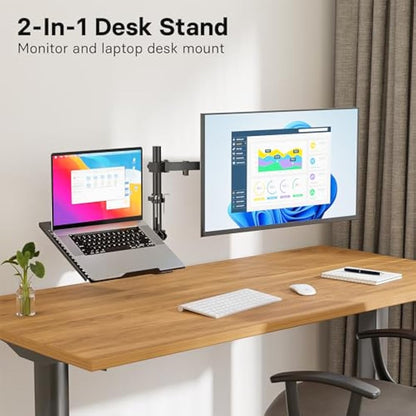 Redbat Adjustable Monitor Stand for 13-32 inch LCD LED Screens, Mount with Laptop Tray Up to 16 inch, VESA 75/100mm, 2 Mounting Options