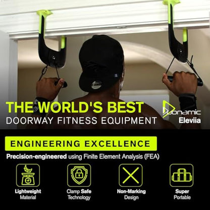 Duonamic Eleviia Neutral Grip Pull up Handles - Portable Pull up Bar for Travel, Workplace or Home - Pull up Bar Doorway - Pull up Grips - Perfect for Calisthenics Enthusiasts, Gymnasts & Climbers
