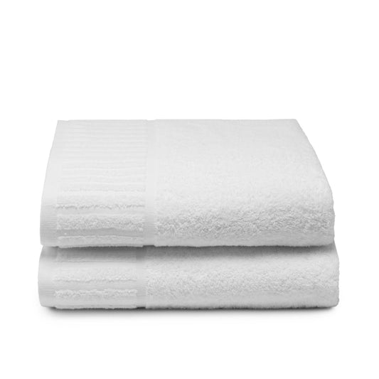 Top Towel - 2 Shower Towels - Hotel White Towels - Large Bath Towels - 100% Cotton - White - 100x 150cm