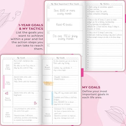 GoGirl Planner and Organizer for Women – Pocket Weekly Planner, Goals Journal & Agenda for Time Management & Productivity. Undated (Hot Pink)