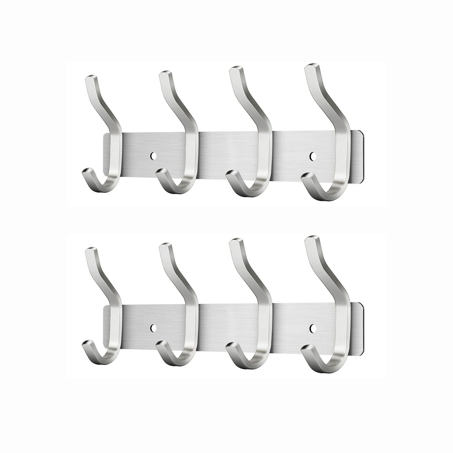 MEIJO Coat Hooks Wall Mounted, Coat Rack Wall Mounted Stainless Steel with 4 Hooks Heavy Duty Coat Hooks for Door, Bedroom, Bathroom, Kitchen