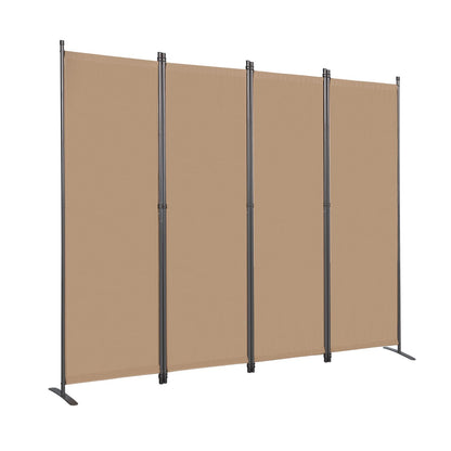 Angel Living 4 Panels Folding Room Divider, Privacy Screen Composed of Polyester Fabric and Sturdy Iron Frame