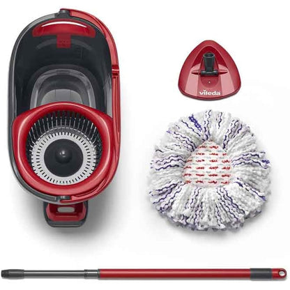 Vileda Turbo 3 in 1 with Microfibre Pad, Spin Mop For Cleaning Floors, Set Of 1x Mop And 1x Bucket