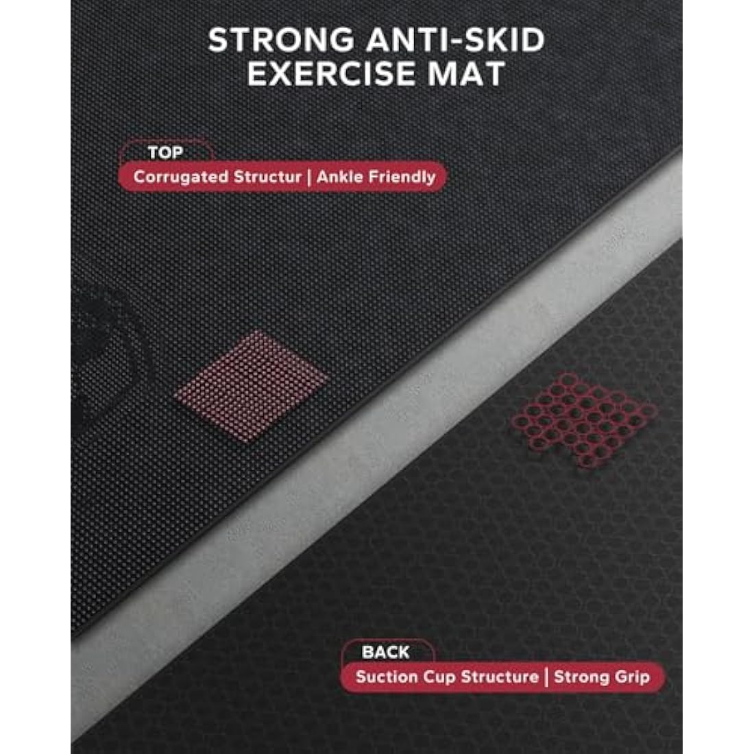 HAPBEAR Large Exercise Mat, 183×122cm/ 213×152cm×8mm, Non-Slip, Ultra Durable, Large Yoga Mat for Home Gym, Fitness, Yoga, Pilates, Stretching, Push-ups, Gymnastics