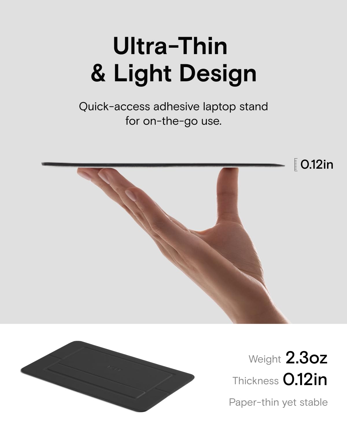 MOFT Laptop Stand for Desk, Adhesive Airflow Laptop Stand with Open Design for Heat Dissipation, 2 Adjustable Viewing Angles