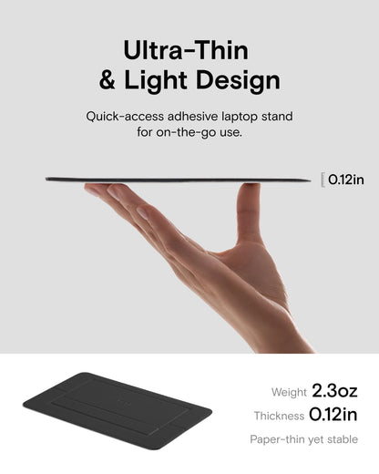 MOFT Laptop Stand for Desk, Adhesive Airflow Laptop Stand with Open Design for Heat Dissipation, 2 Adjustable Viewing Angles