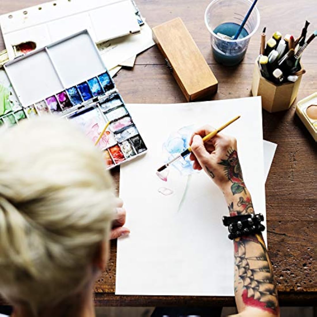 Belle Vous White A3 Watercolour Paper (125 Sheets) 200 GSM Cold Press Water Colour Painting Sheets - Suitable for Beginners to Expert Painters
