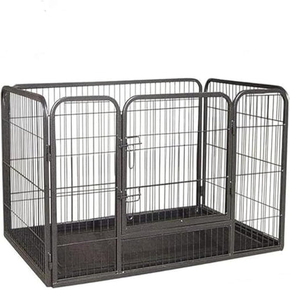 BUNNY BUSINESS Doggy Style Heavy Duty Whelping Pen With Abs Tray Puppy Play Pen Puppies Cage Crate Cartes Cages (Small), BLACK