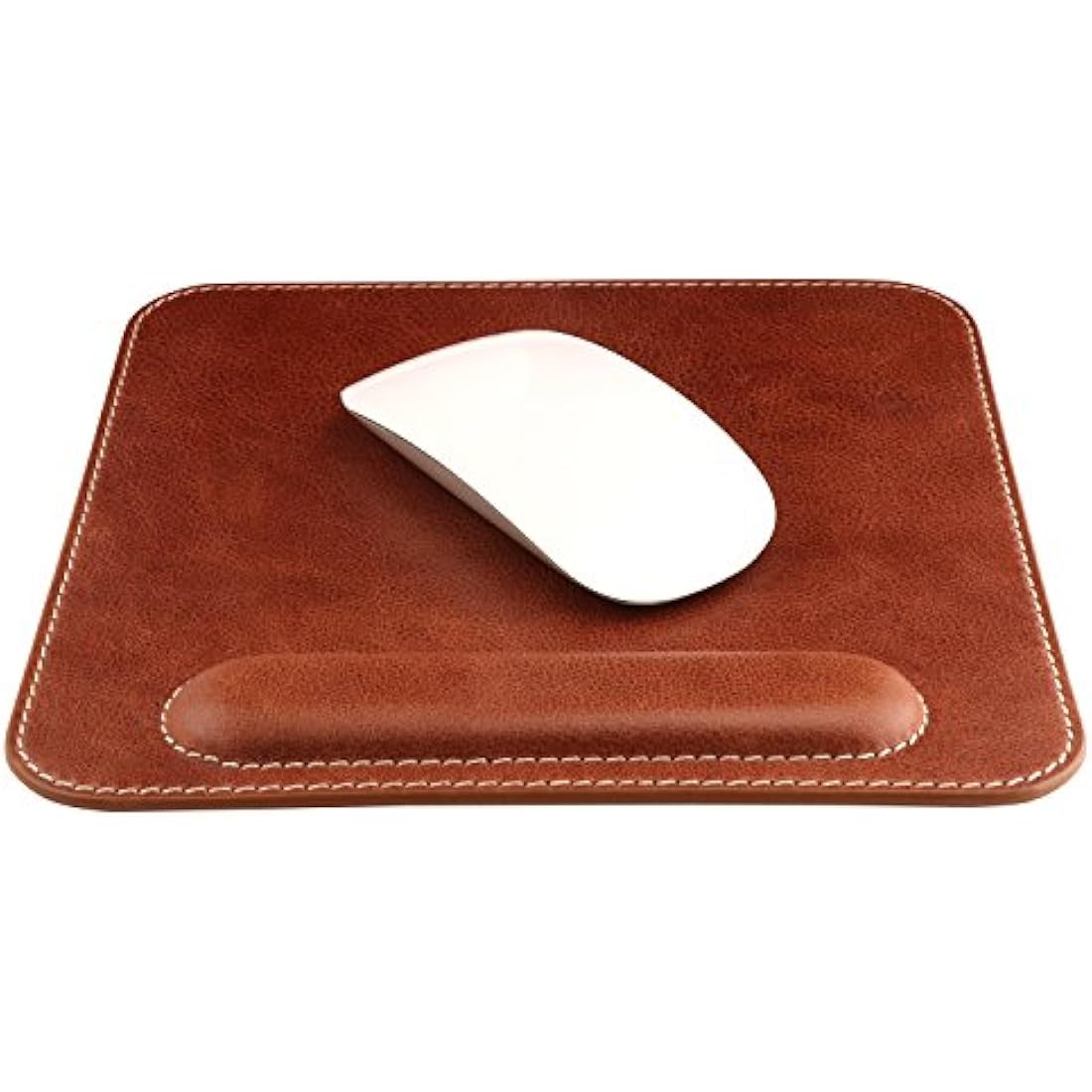 LONDO Genuine Leather Mousepad with Wrist Rest (Brown)