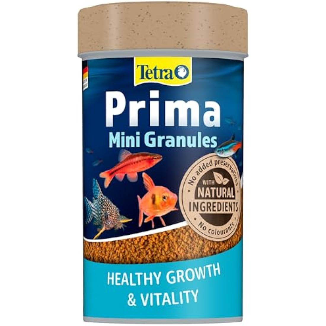 Tetra Prima Fish Food Mini Granules, Complete Food for Small Mid-Water and Bottom-Feeding Fish, 100 ml