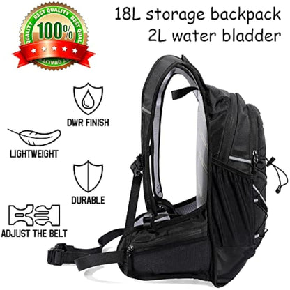 BBAIYULE® hydration backpack with hydration bladder 2L, BPA-free| Water backpack |cycling backpack with hydration system |running backpack ultra light 380g | biking,hiking,walking