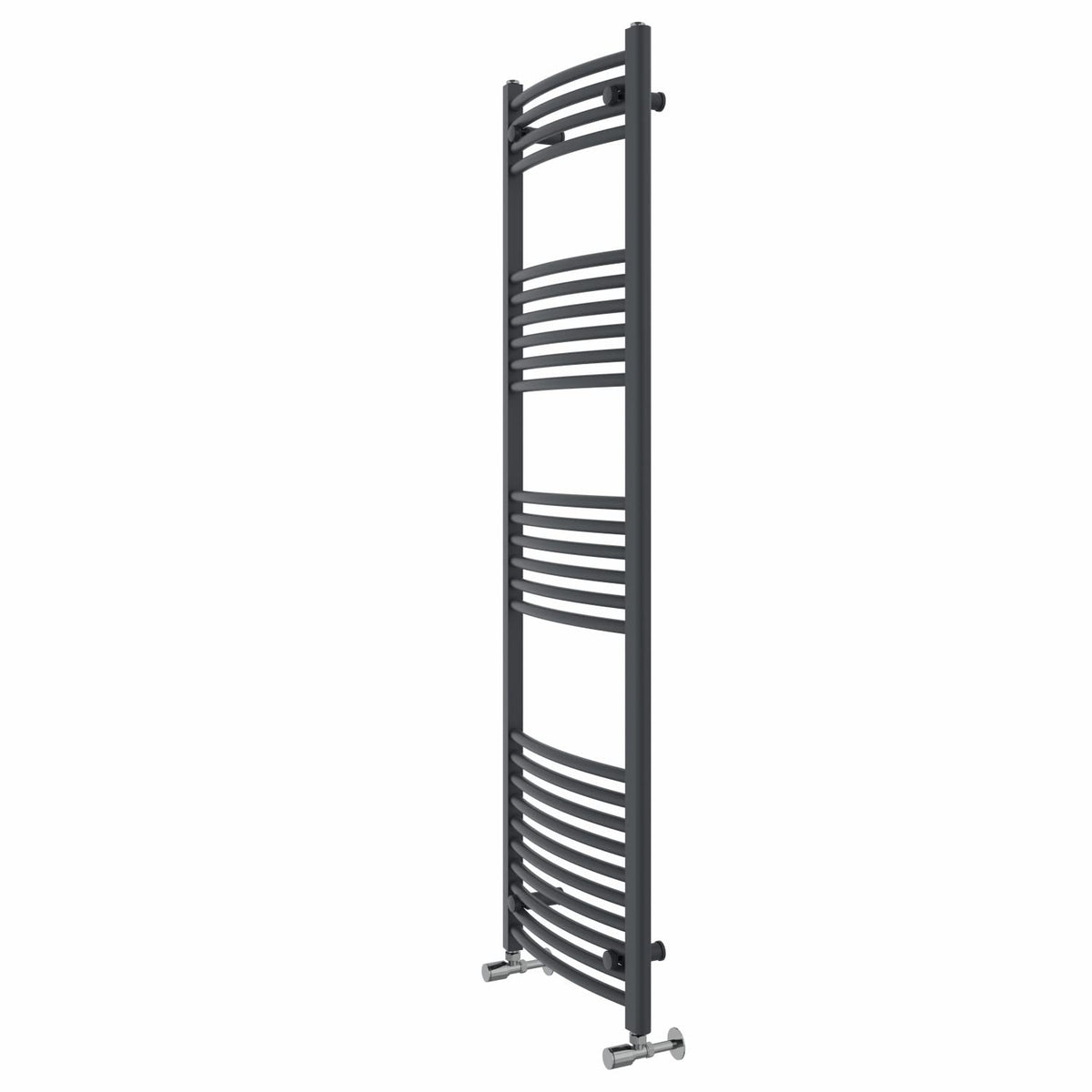 Warmehaus Curved Heated Towel Rail Anthracite Radiator 1600x500mm