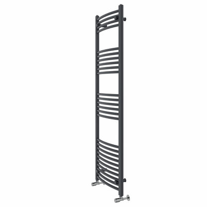 Warmehaus Curved Heated Towel Rail Anthracite Radiator 1600x500mm