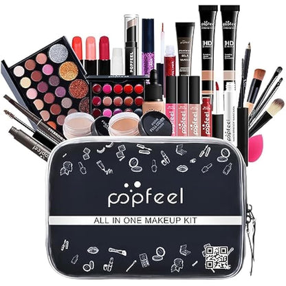 FantasyDay All-in-one Makeup Set Gift Surprise | Full Makeup Kit for Women Cosmetic Essential Starter Bundle Include Eyeshadow Palette Lipstick Blush Foundation Concealer Face Powder Lipgloss Brush