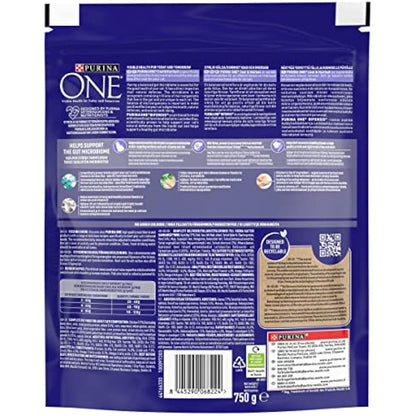 PURINA ONE Coat and Hairball Chicken Dry Cat Food 750g (Pack of 4)