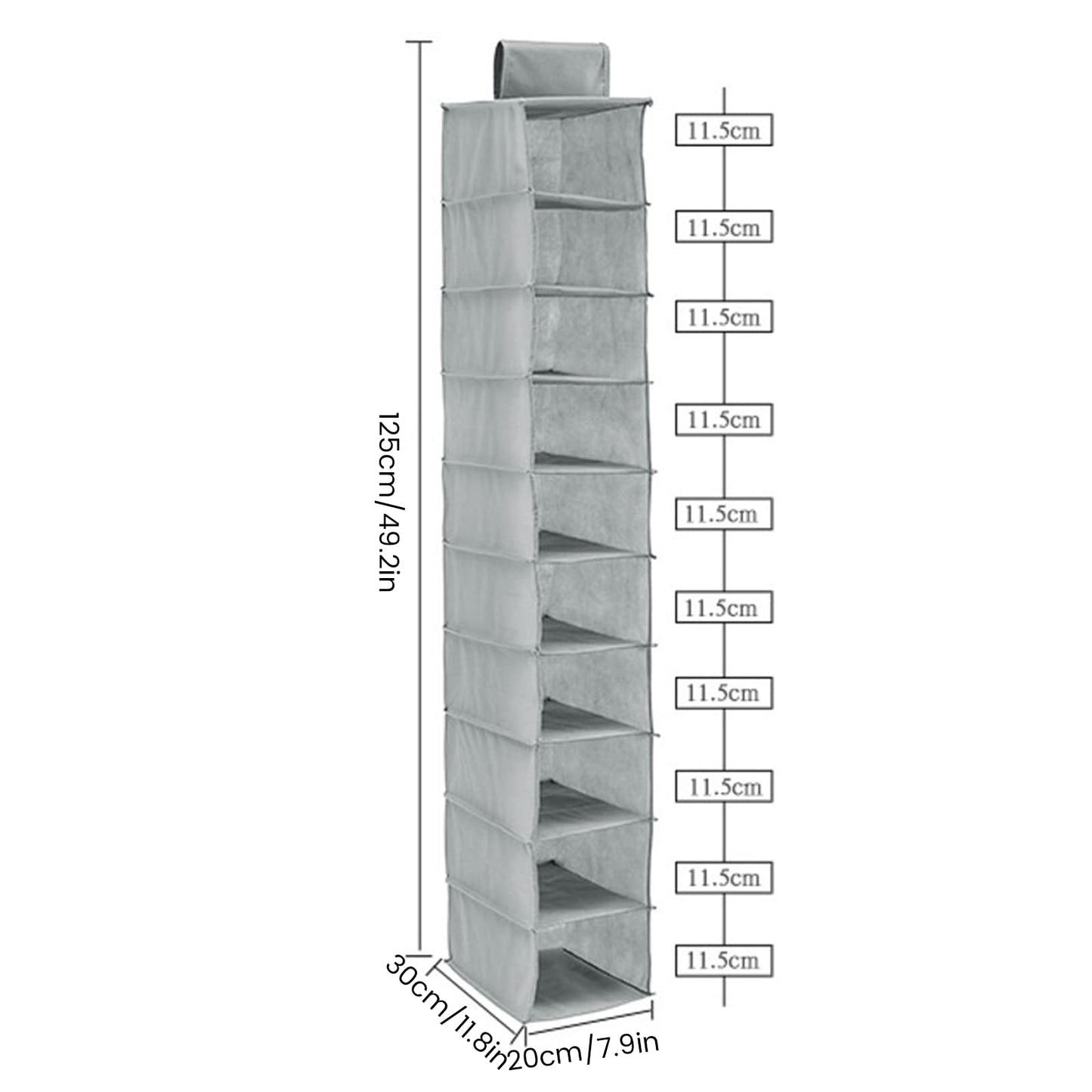GWCYMYD Hanging Shoe Rack, 10-Shelf Shoes Storage for Wardrobe, Foldable Wardrobe Shelf Shoe Storage
