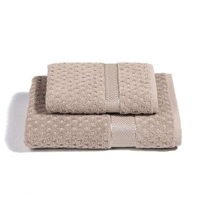 Caleffi - Soft Terry 100% Cotton Jacquard Bath Towel and Bidet Set, 1 Face Towel 60 x 110 cm + 1 Guest Bidet Towel 40 x 60 cm Absorbent Resistant to
