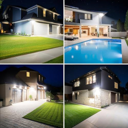 TASINUO 100W LED Floodlight Outdoor 2 Pack, 10000LM Outdoor Security Lights, IP67 Waterproof LED Spot Lights 7000K Daylight LED Flood Lights for Garden Yard Garages Warehouse Patio Billboard