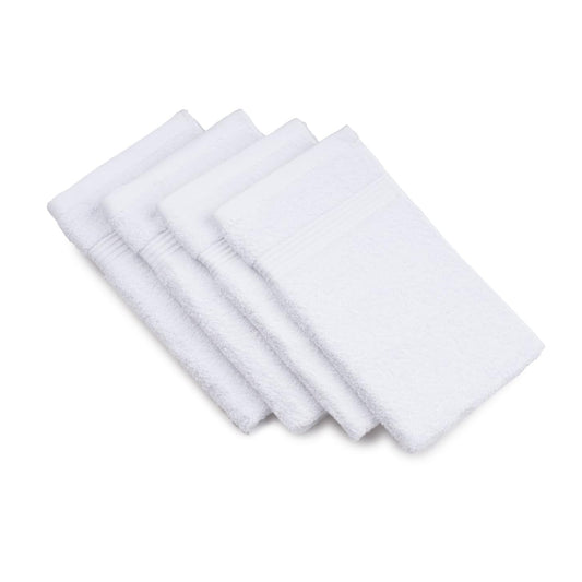 G?zze - Set of 4 New York Guest Towels, Luxuriously Soft and Absorbent, 100% Cotton, 30 x 50 cm - White