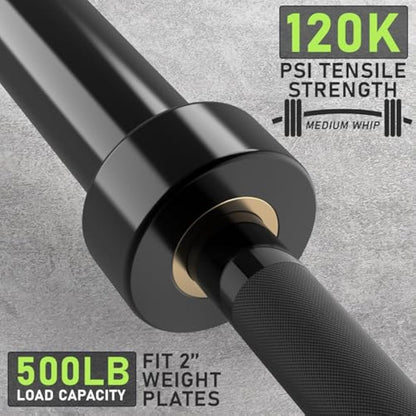 PhysKcal Olympic Barbell, 15kg/20kg Multipurpose Bar, 6.6ft/7.2ft Men's and Women’s Barbell for Weightlifting Powerlifting, 2 Inches Barbell Bar for Squat, Bench Press, Deadlift