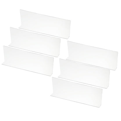 PATIKIL 6 Pack Shelf Dividers for Closet Organization, 350 x 40 x 120mm Acrylic Closets Separator Kitchen Cabinet Shelves Under Bed Blocker for
