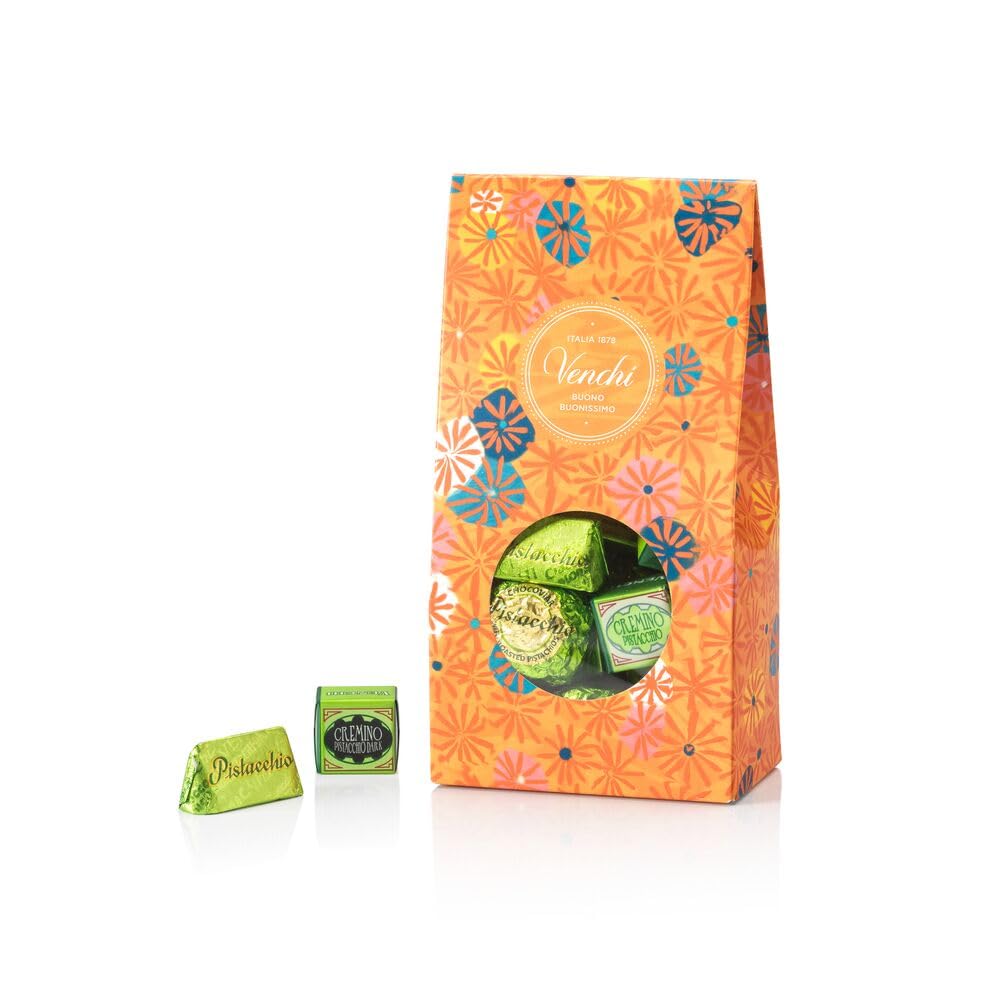 Venchi - Murrine Gift Box with Assorted Pistachio Chocolates and White Chocolate, 303g, Gluten-Free, No Colourants or Preservatives, Gift Idea
