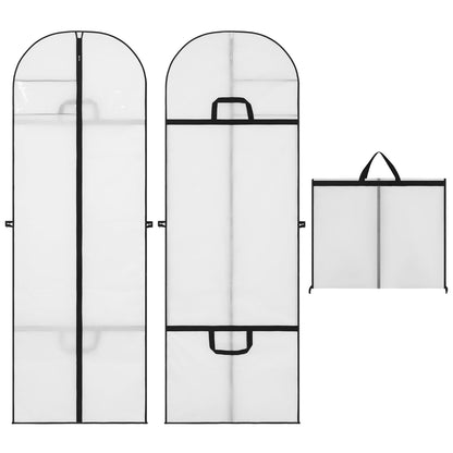 Dntorx 2PCS Long Dress Bags Covers PEVA Wedding Dress Bags 71in, White
