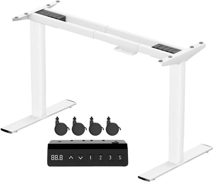 JUMMICO Height-adjustable desk frame with 2 strong motors, table frame, height adjustable with 3 memory controls, for sit-stand (white)