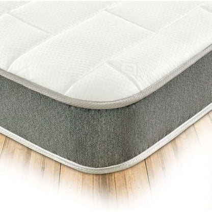 Starlight Beds Essentials Large Brick 2ft6 Hybrid Spring and Memory Foam Mattress. Budget-Friendly with Elegant Grey Design, Soft Firmness, 7.5 Inch Deep Small Single Mattress (75x190x19cm)