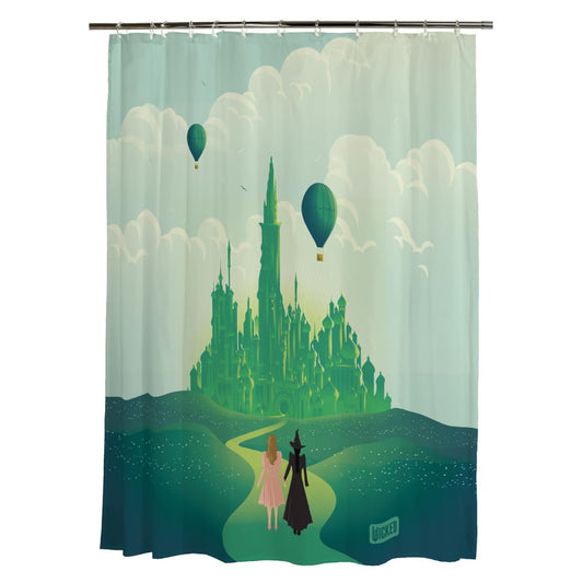 Franco Collectibles Wicked Elphaba & Glinda 13 Piece Microfiber Shower Curtain and Ring Set, 70x72, (Officially Licensed Product)