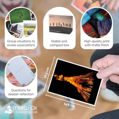 metaFox | Growing Together Postcards Pack | 52 Cards for Coaching & Team building