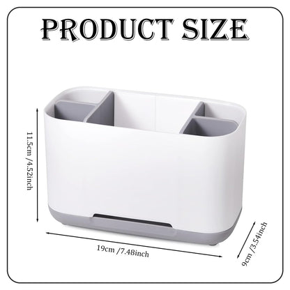 Toothbrush Organiser for Bathroom Counter, Durable Toothbrush Holder with Ventilated Base, Space Saving Tooth Brush Holder