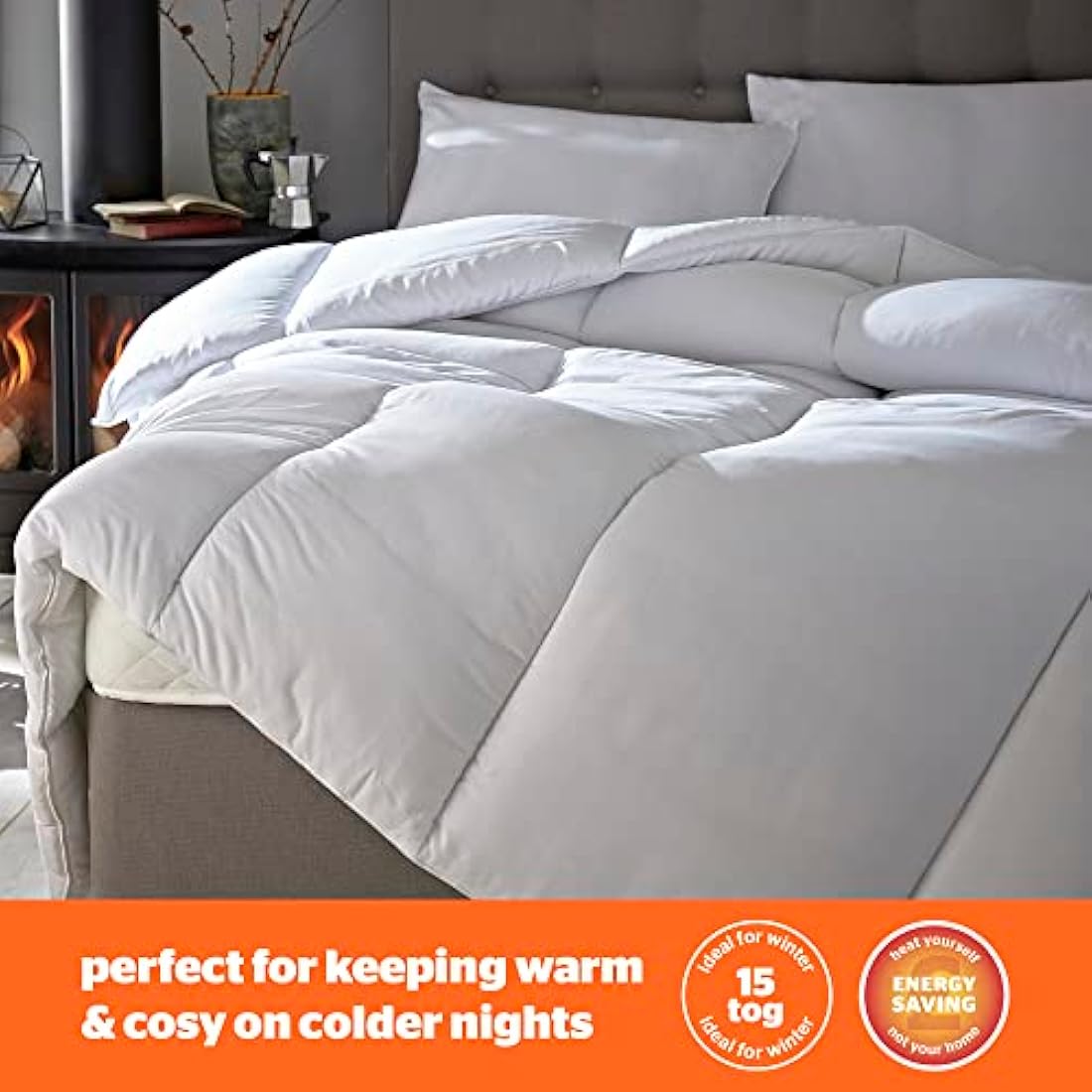 Silentnight Warm & Cosy King Size 15 Tog Winter Duvet – Extra Warm Thick Heavyweight Cosy Winter Quilt Duvet Ideal for Cold Nights – Hypoallergenic and Machine Washable - King Size - 225x220cm