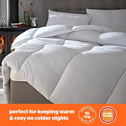 Silentnight Warm & Cosy King Size 15 Tog Winter Duvet – Extra Warm Thick Heavyweight Cosy Winter Quilt Duvet Ideal for Cold Nights – Hypoallergenic and Machine Washable - King Size - 225x220cm