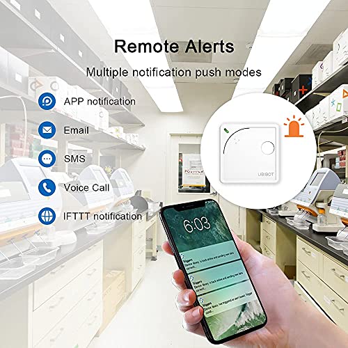 Ubibot WS1 WiFi Temperature Sensor, Wireless Thermometer Hygrometer, Humidity Monitor, Remote Data Logger with Free App Email Alerts, IFTTT Thermometer,(2.4GHz WiFi only,no hub required)