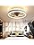 LED Ceiling Fans with Lights Reversible Remote, 6 Speeds Modern Bedroom Fan Ceiling Light Quiet Dimmable Small Ceiling Fan Light for Living Room, White 40CM