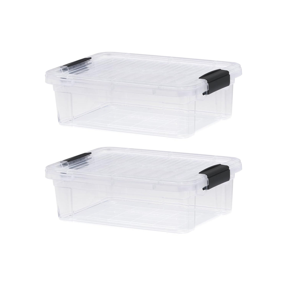 Superio Clear Storage Boxes with Lids, 4.5 Quart Plastic Container Bins for Organizing, Stackable Crates, BPA Free, Non Toxic, Odor Free
