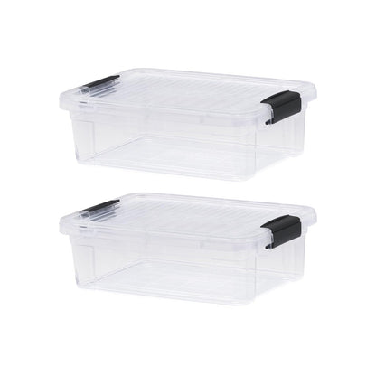 Superio Clear Storage Boxes with Lids, 4.5 Quart Plastic Container Bins for Organizing, Stackable Crates, BPA Free, Non Toxic, Odor Free