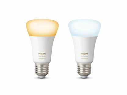 Philips Hue White Ambiance Smart LED Bulb Twin Pack [E27 Edison Screw] with Bluetooth, Works with Alexa, Google Assistant, and Apple Homekit