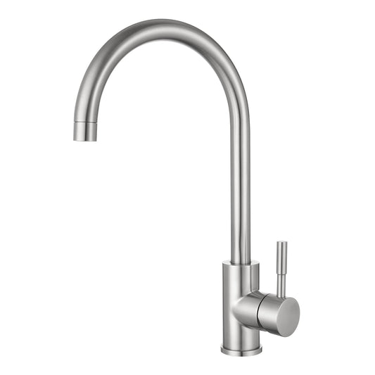 Kitchen Taps Stainless Steel Kitchen Sink Tap Mixer Brushed Nickel Single Lever 360 Swivel Spout Monobloc Mixer Taps for Sink 1 Hole High Arc Hapilife