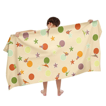 Ulticool Microfibre Children's Towel 140 x 70 cm - Beach Game Play Mat Vehicles - Lightweight Travel Towel Quick Drying Bath Towel White