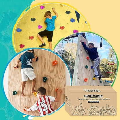 Trymaker Rock Climbing Holds,Climbing Wall for Kids,Climbing Set for Adult Indoor and Outdoor