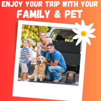 Doggie World Dog Car Seat Cover - Cars Trucks and Suvs Luxury Full Protector w/Extra Side Flaps Seat Belt Openings - Hammock Convertible for your Pet - Waterproof Non-Slip - Machine Washable