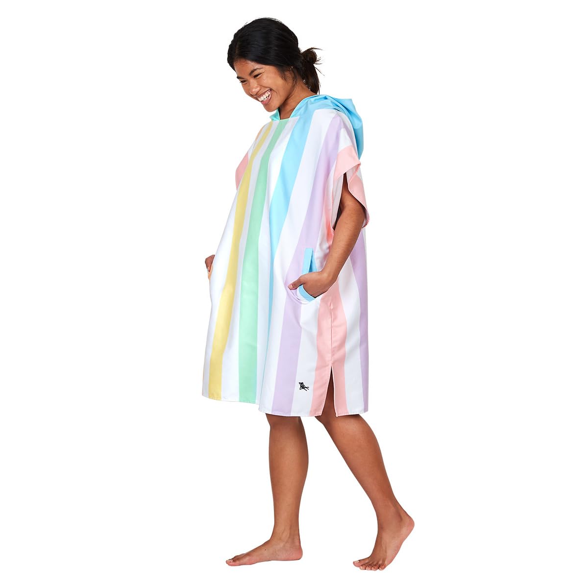 Dock & Bay Adult Beach Poncho - Hooded Towel with Deep Pockets - For Beach & Pool - Super Absorbent, Quick Dry - Summer - Unicorn Waves, Small