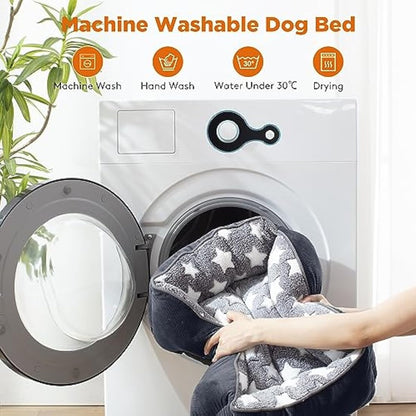 MIXJOY Extra Large Dog Bed(107x76cm), Super Soft Cosy Rectangle Dog Beds, Grey Washable Pet Bed, Good for Golden Retriever, Labrador，German Shepherd，Samoye，Rottweiler